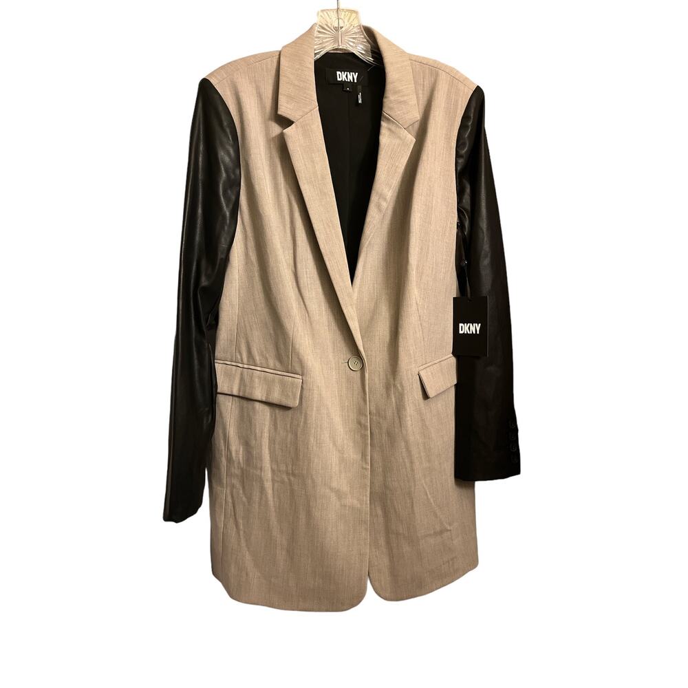DKNY Faux Leather  Blazer Jacket M